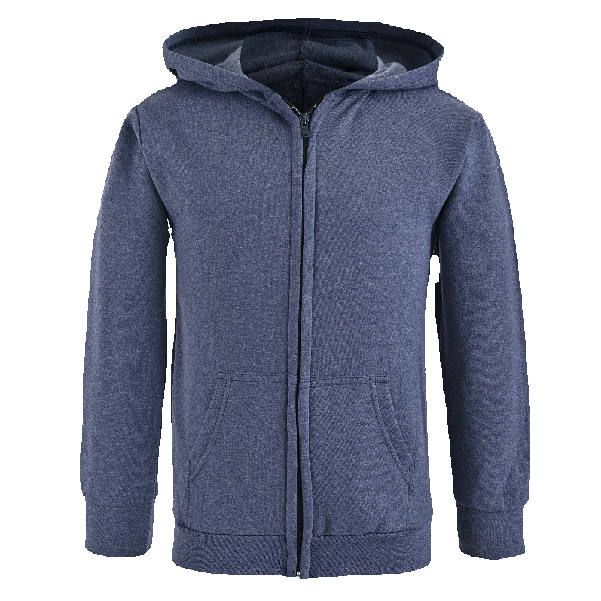 Sudadera Uni Niño Unisex Lisa Capucha Cierre Y Bolsas Felpa
