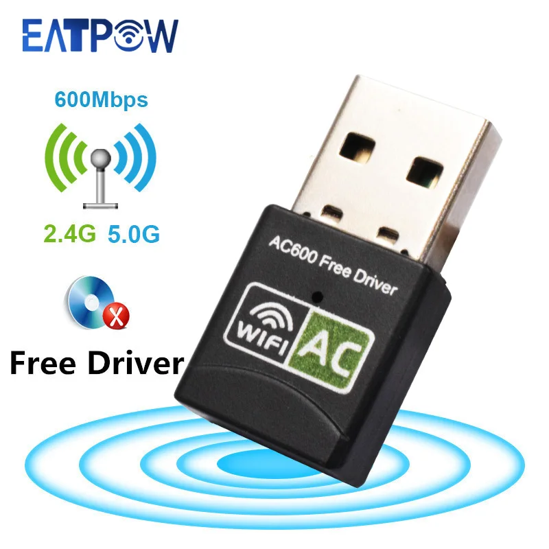 EATPOW USB Wifi Adapter Free Driver Receiver AC 600Mbps 802.11n