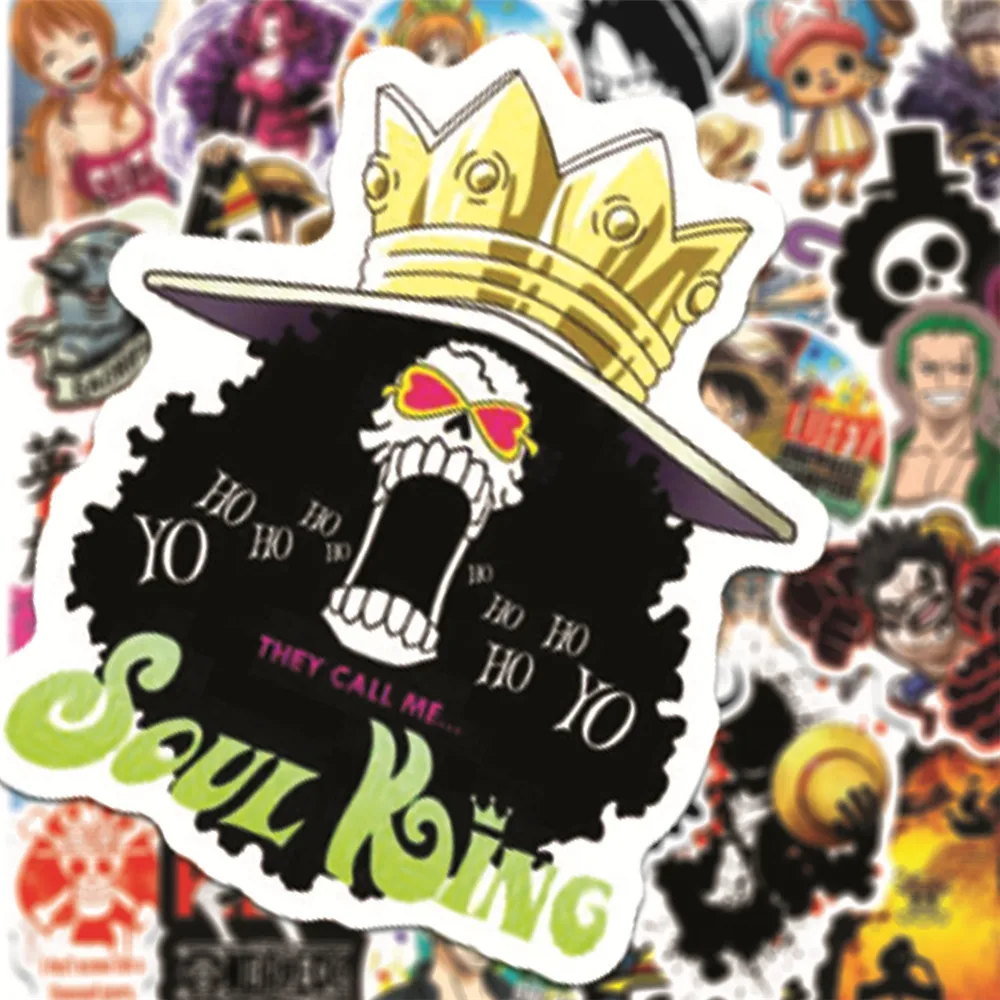 Anime stickers 50pcs One Piece Sticker Pack Waterproof Anime Stickers Cute Phone Case Kawaii Packaging Laptop Skin DIY Stationery Stickers
