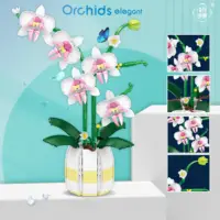 WLtoys 2138 Orchid Building Blocks Flowers Bouquet Flower Blocks Bonsai Plant Model Bricks Romantic Home Decoration Toy For Kids 2