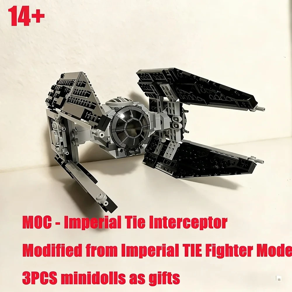 MOC TIE Fighter Building Blocks Imperial Royal Guard Starfighter Model, STEM DIY Brick Space Collection Toy Gift for Kid 418PCS