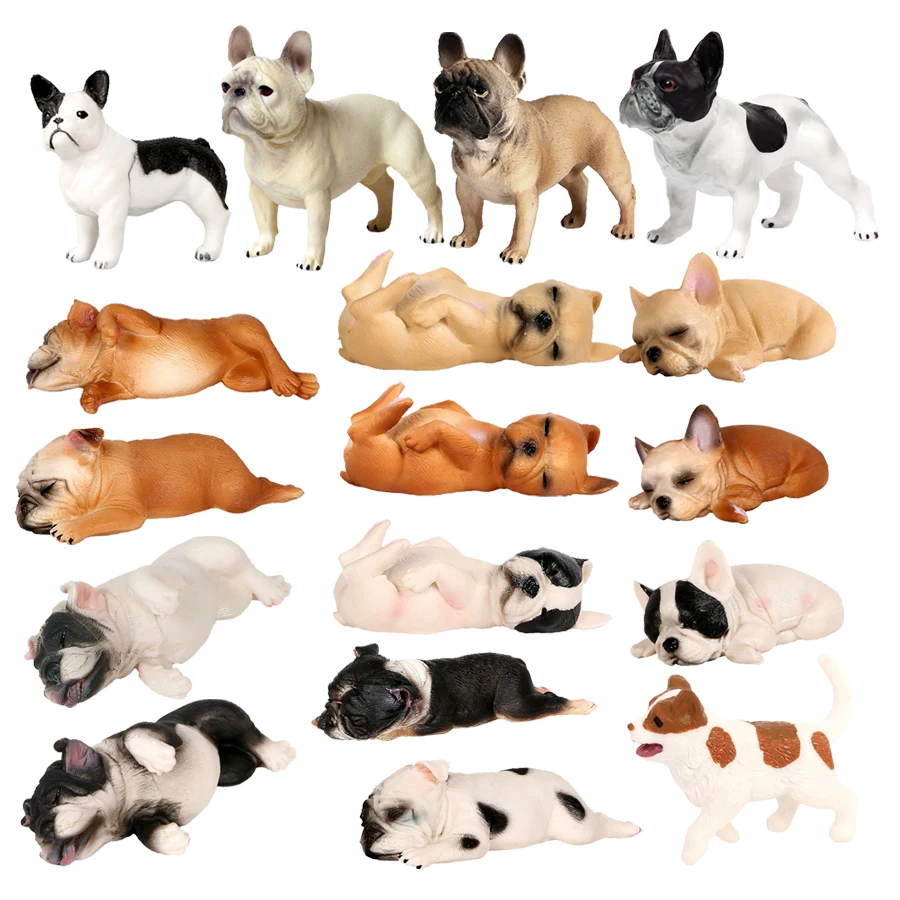 

Simulation Plastic Dog Figurines Bulldog Action Figures Farm Animal Models Playset Home Decoration Kids Birthday Xmas Gifts Toys