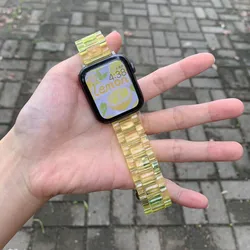 Clear Resin Strap - 20mm Premium Band Replacement - 22mm (Yellow)