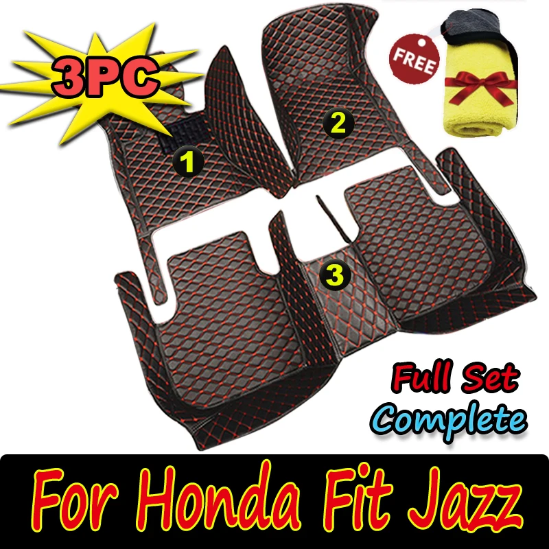 

Carpets Car Floor Mats For Honda Fit Jazz 2007 2006 2005 2004 Auto Interior Styling Protect Waterproof Leather Rugs Decoration