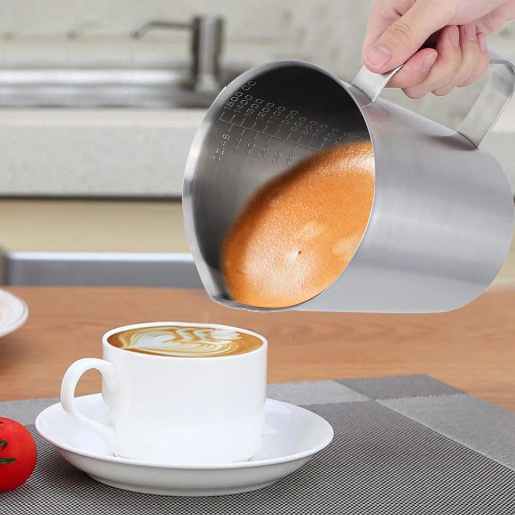 

1500ml Stainless Steel Coffee Milk Frothing Cup with Scale for Latte Art Coffee Shop Use Coffee Making Frothing Pitcher Milk Jug