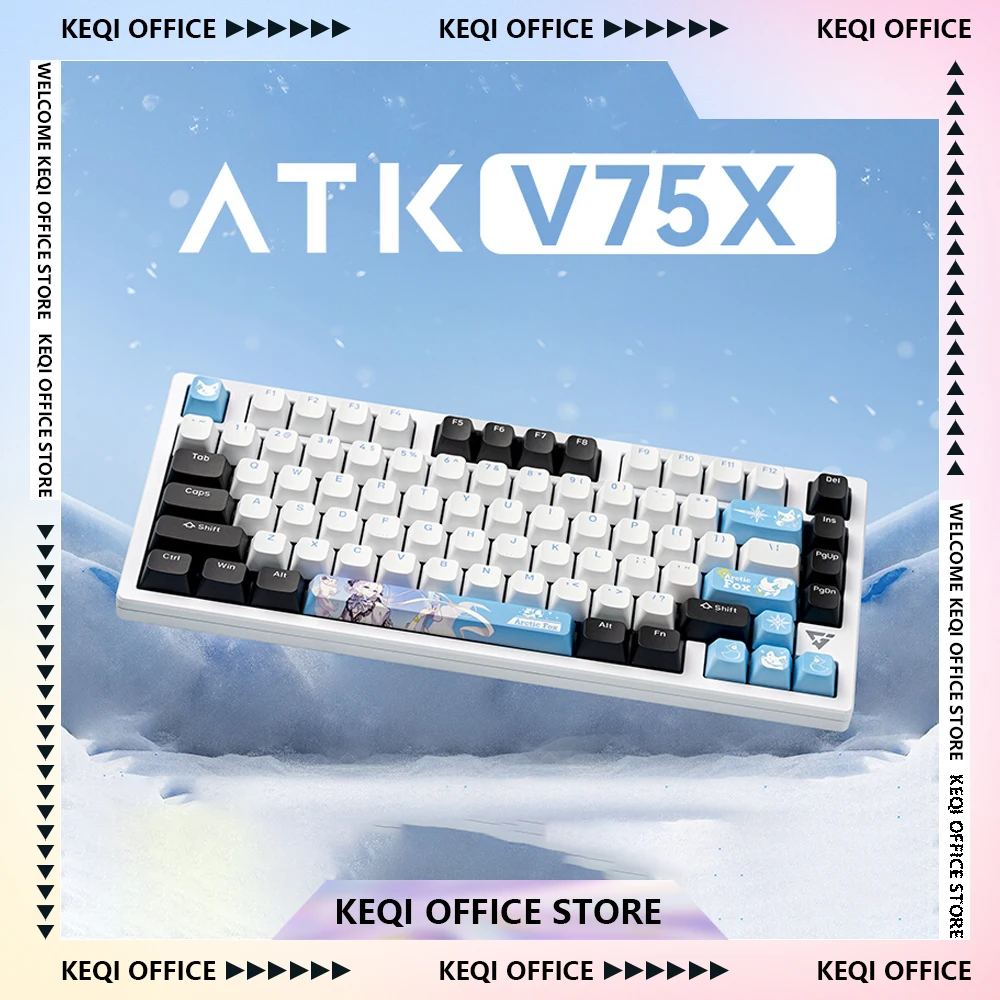 Atk Vxe V75x/k 기계식 키보드 Bluetooth 2.4g 무선 유선 3 모드 1ms 낮은 대기 시간 핫 스왑 가능 가스켓 PC 게이머 액세서리