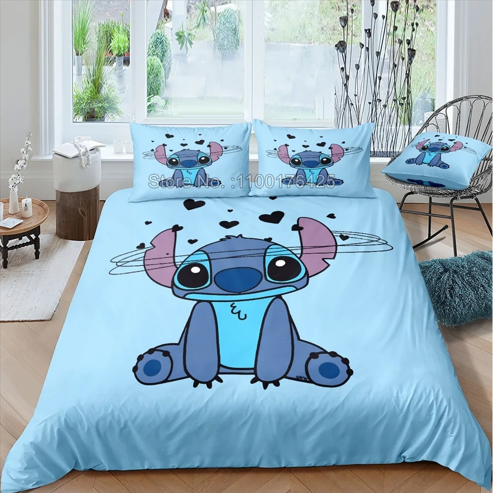 掛け布団アニメリロ & スティッチ布団ベッドカバーシングル