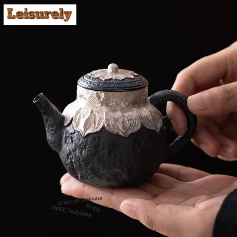 Gilt Silver Lotus Tea Set Complete Set Handmade Set Of Cups Tea Ceremony Set Household Teapot And Tea Cup Set Teaset Craft Gift