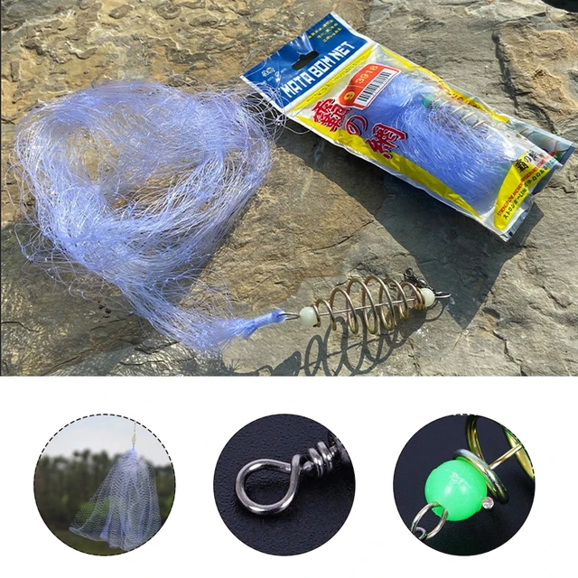 Multi Size Fishing Net Explosion Hook Trap Mesh Luminous Bead