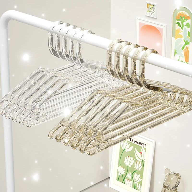 10/20pcs Clear Acrylic Hanger Non-Slip Dressing Saving For Jacket Dresses Crystal Clothes Hanger Closet Organizer Save Space 3