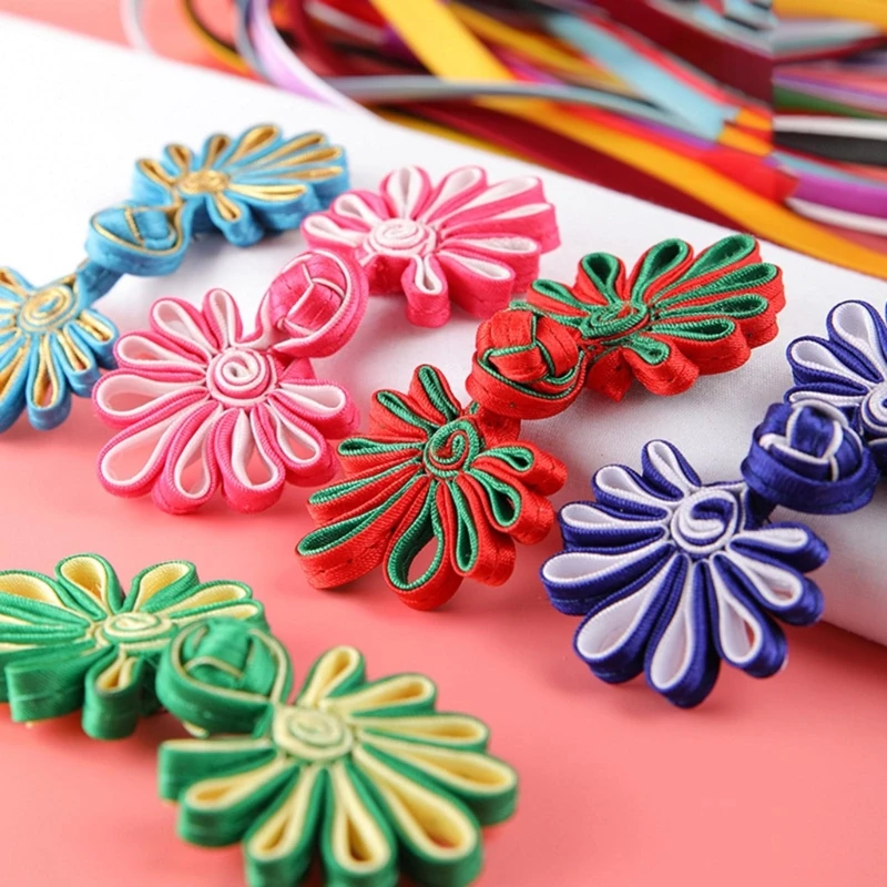 5 Pairs Handmade Cheongsam Sewing Fasteners Chinese Knots Buttons Chinese Closure Sewing Fasteners for Sweater 4