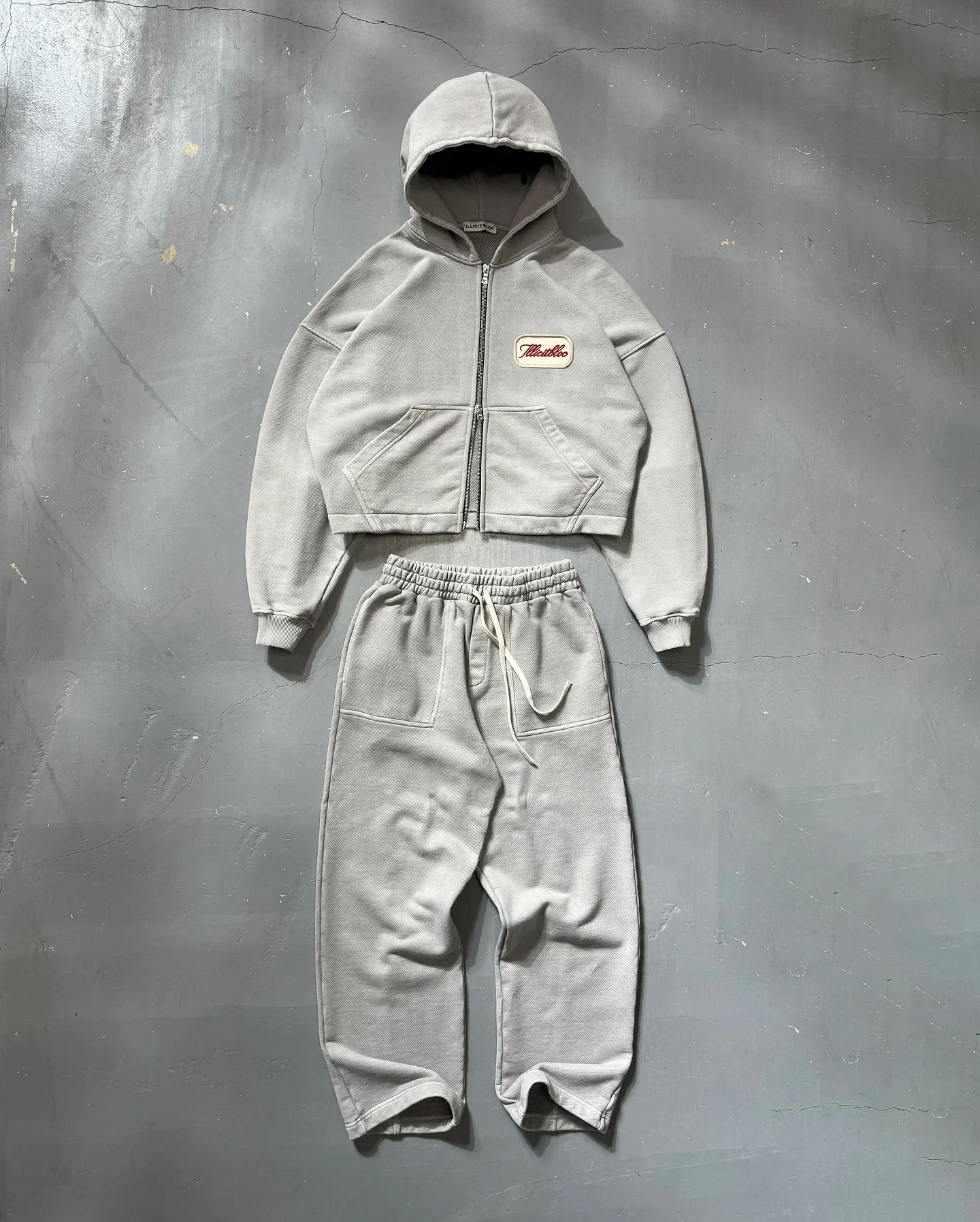 American street solid color casual wear cotton comfortable oversized sweatshirt men two-piece Harajuku jogging pants sportswear 4