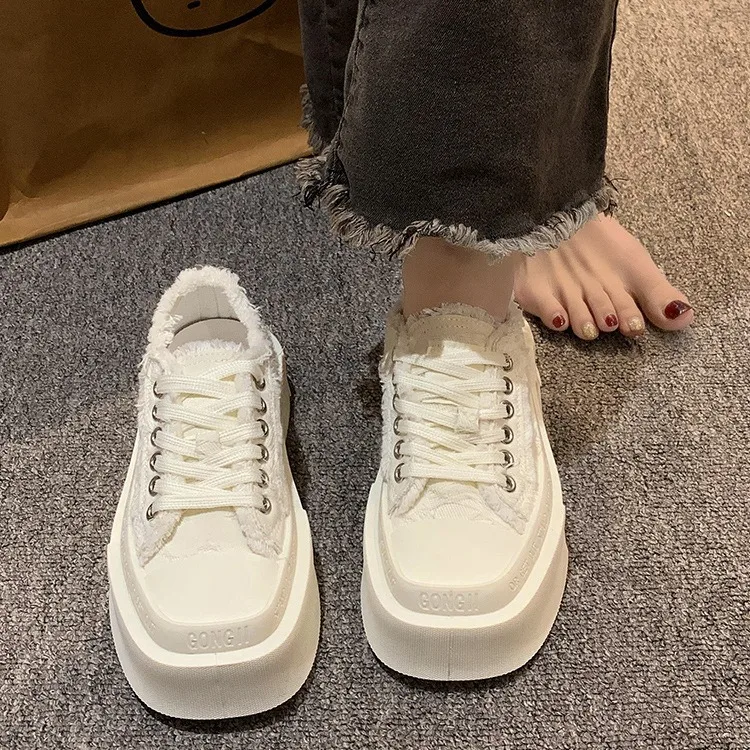 Women's Low Top Platform Skate Shoes Causal Dress Breathable Lightweight Non-Slip Sneakers Comfort Fit Walking Shoes for Lady 4