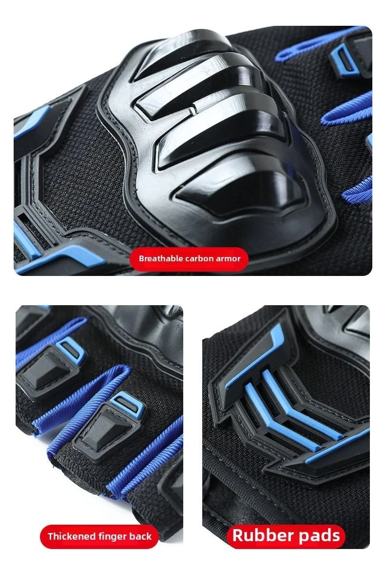 Motorcycle Gloves Men's Women Motorbike Riding Gloves Protective Gear Summer Half Finger Guantes Moto Black Protective Gear