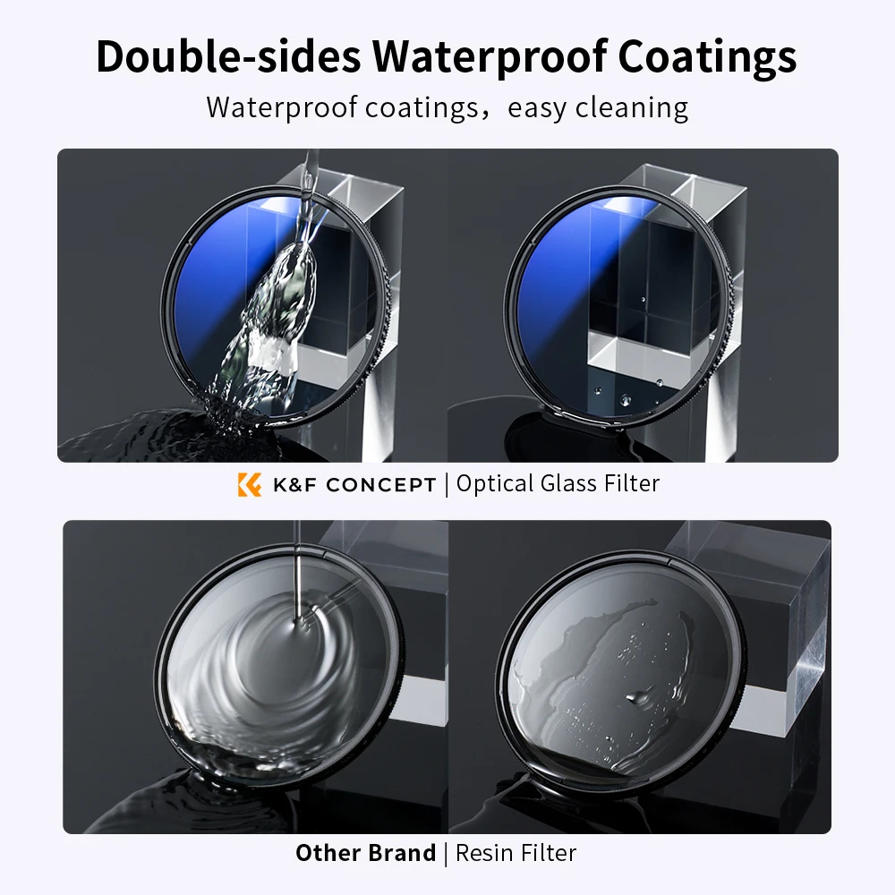 Camera Lens Filter Circular Polarizing Filter Photography Filter K&F Concept Netural Density ND4 MCUV CPL Camera Filter Kit 49-82mm Circular Polarizer Lens Filter Sets With Lens Bag