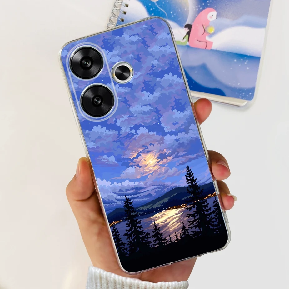 Stylish Painted Soft Silicone Phone Case - 6.79'' Protective Back Cover