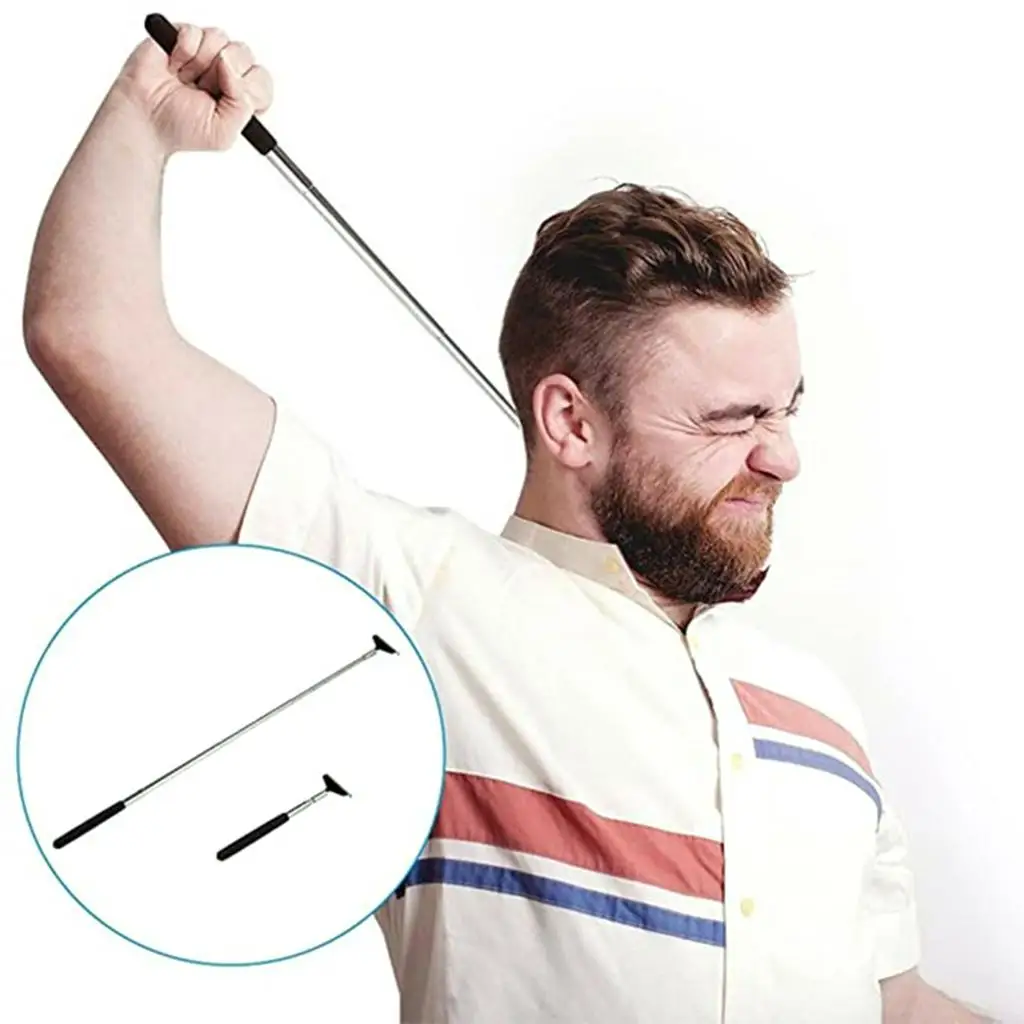 

Портативная раздвижная чесалка для спины, из нержавеющей стали, 7 когтей, массажер для спины и ног, инструмент для облегчения зуда, от 8,27 до 26,77 дюймов, черный