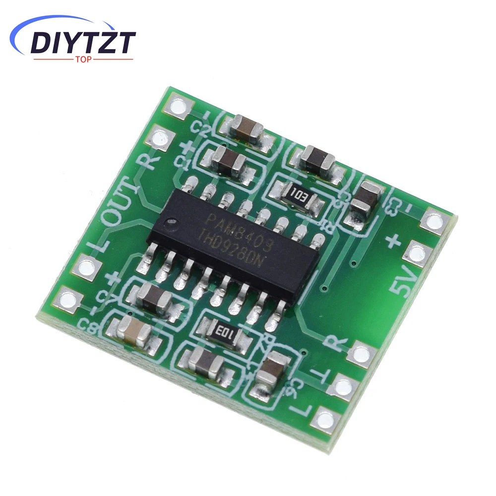 DIYTZT PAM8403 슈퍼 미니 디지털 앰프 보드 2*3W 5W 클래스 D 디지털 2.5V 5V 소형 스테레오 앰프 앰프 보드