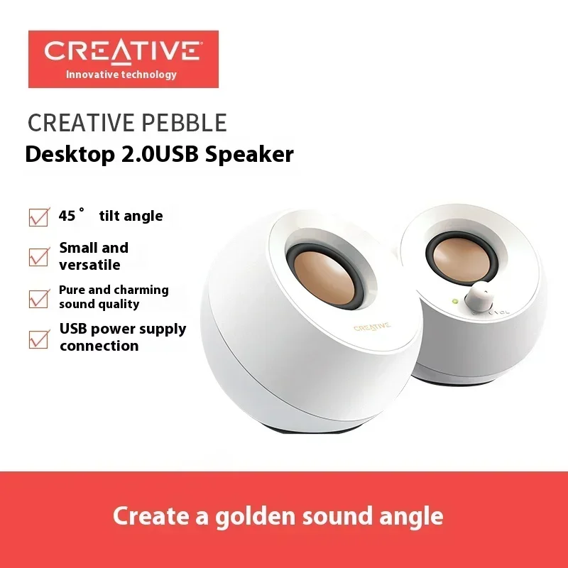 New Creative Pebble Plus 2.0 Mini Speaker 3d Surround Usb Wired Speaker Notebook Accessory for Computer Desktop Pc Gamer Gifts 6