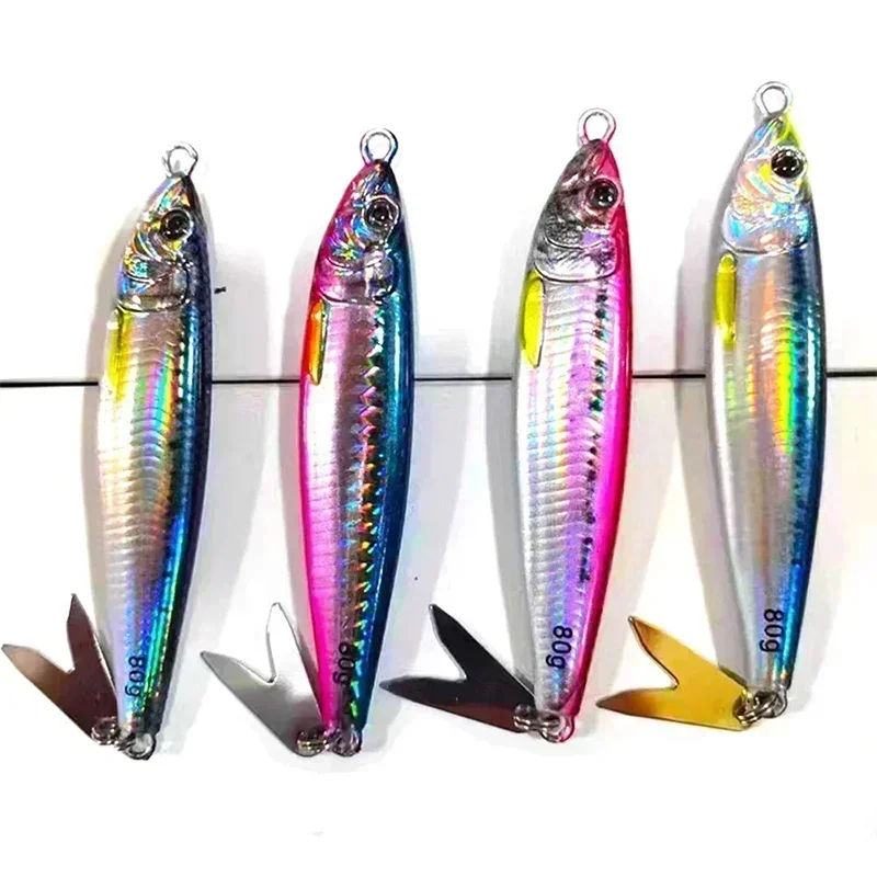 3D Metal Jig Fishing Lure Saltwater Shore Jigging Drag Cast Hard