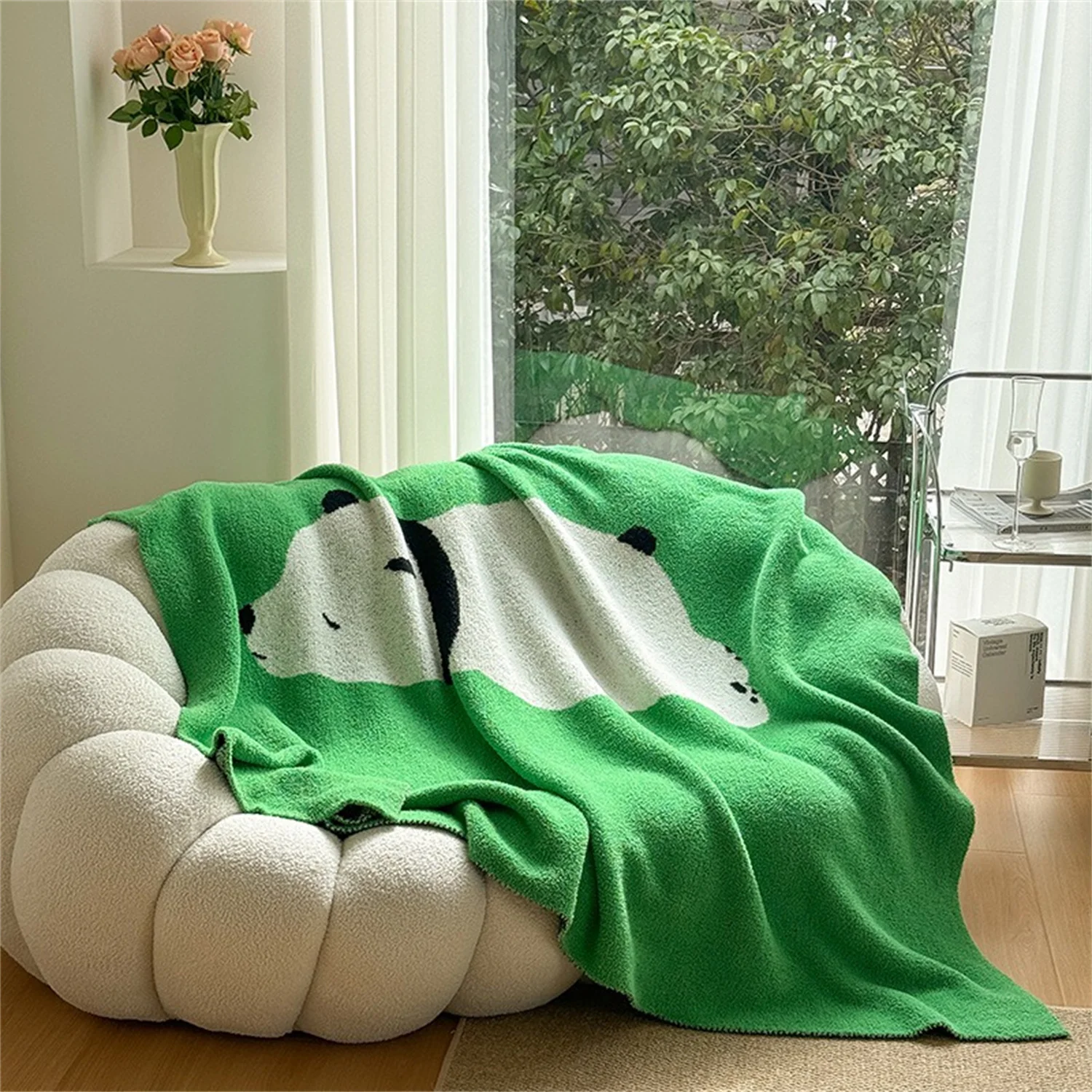 

Flannel Throw Blanket Soft Cozy Warm Fuzzy Plush Blanket Family in polar bear knitted Blanket for Couch, Sofa, Bed, Living Room