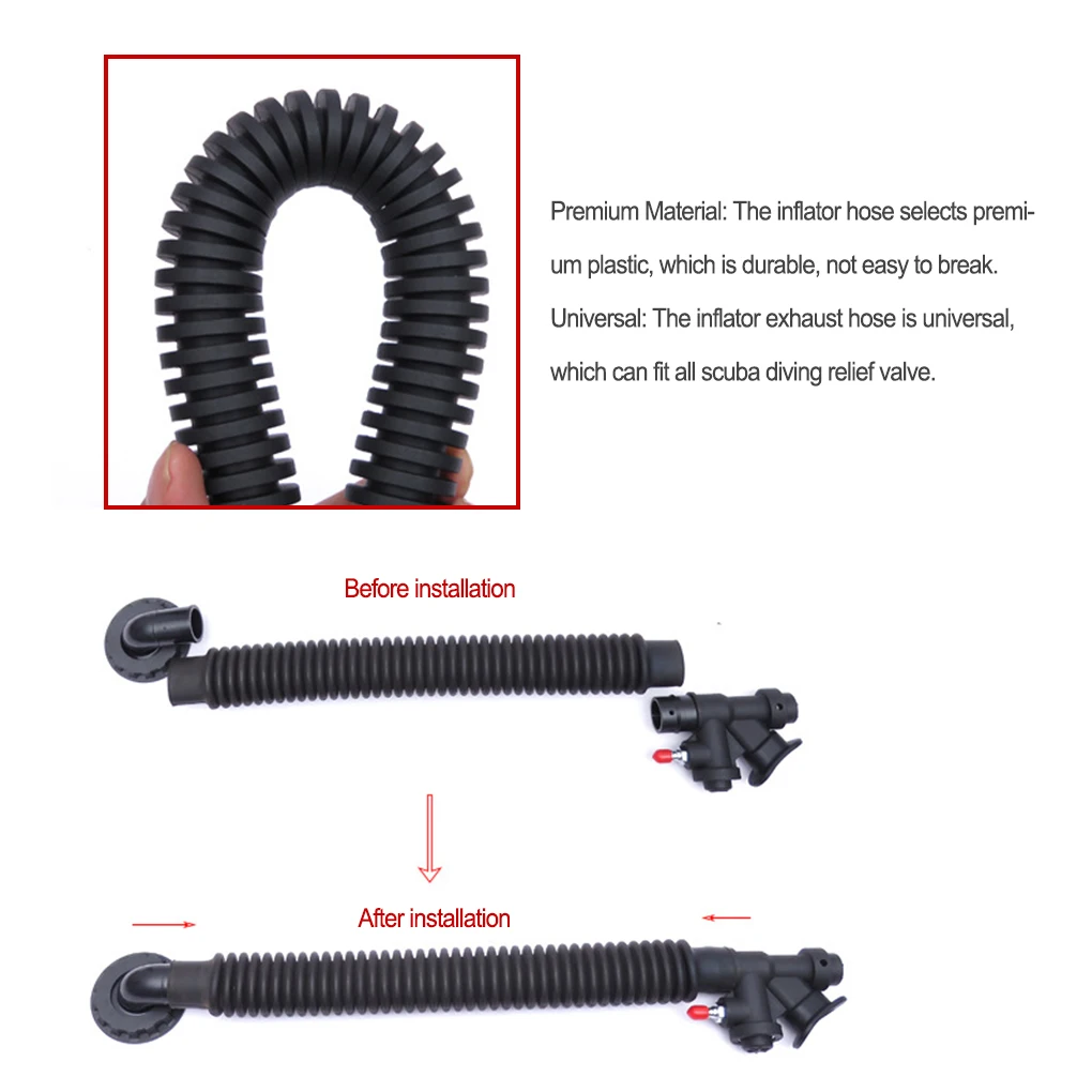 Scuba Diving Corrugated Exhaust Hose Pipe Equipment Connector 16inch round 4