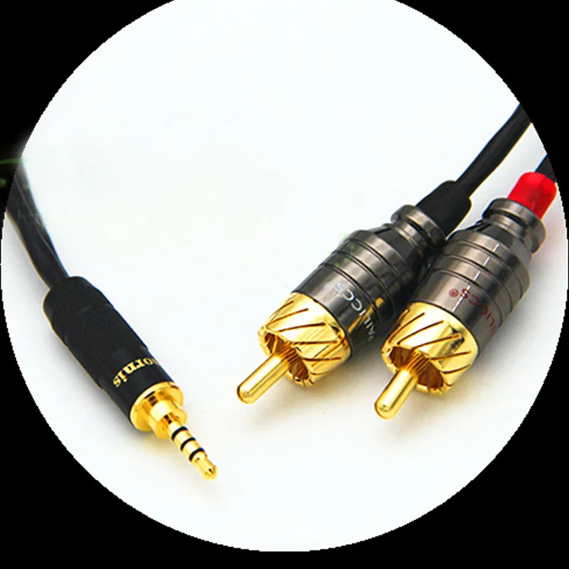 

High Quality A53 HIFI TRRS Balanced 2.5mm to 2 RCA Male Audio Cable For Cayin N5 Iriver AK240 AK380 AK120II Amp Onkyo DP-X1