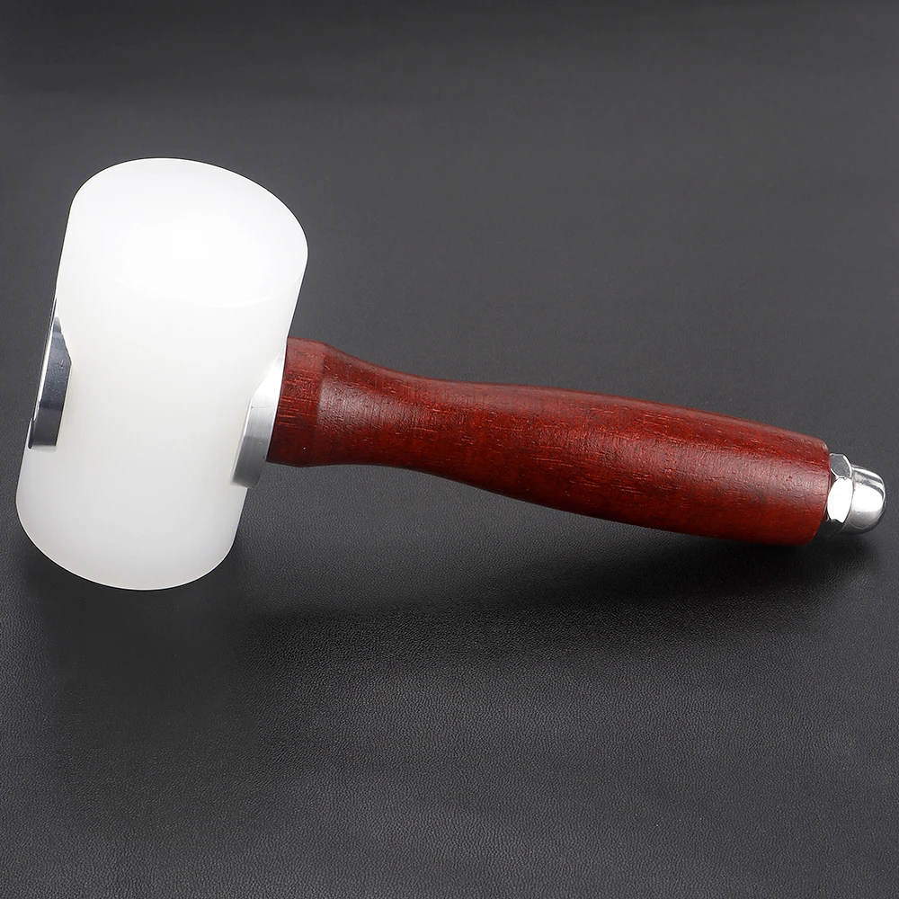 1Pcs Leather Carve Hammer Wood Handle Nylon Hammer Professional Leathercraft Punch Printing Percussion DIY Tool