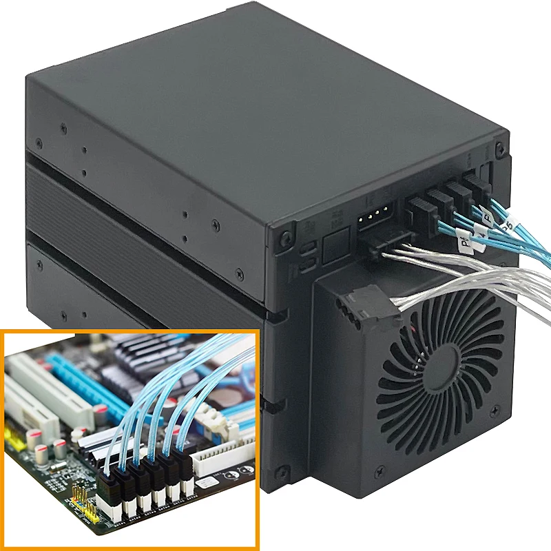 Hot Swap Hard Disk Cage Mobile 3.5 Sata Ssd Hdd Rack Gabinete de Dados Armazenamento para 5.25 Posição da Unidade Óptica Bay - Imagem 3