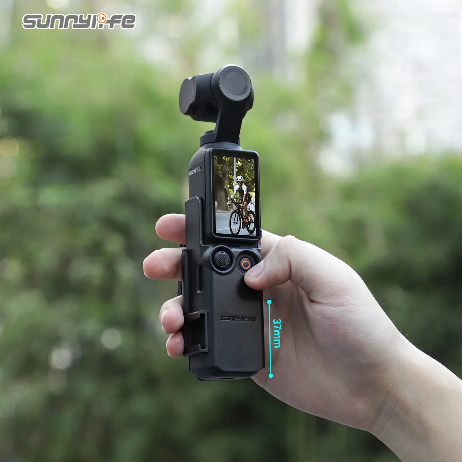 DJI Pocket 4/3용 Sunnylife 보호 브래킷 프레임(핸드 스트랩 포함) 콜드 슈 확장 핸들 사진 액세서리