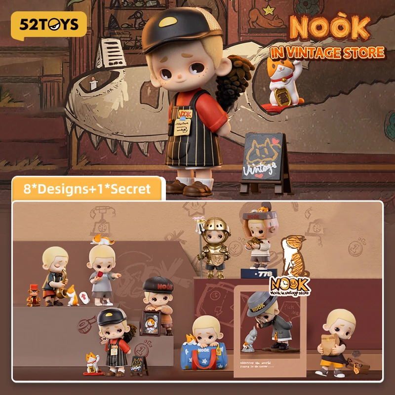 52TOYS NOOK in Vintage Store, Mystery Box, random cute Figure Collectible Toy Desktop Decoration Gift for Birthday
