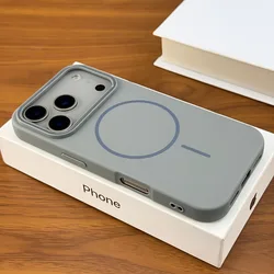 Luxury Matte Magnetic Soft Phone Case with Magsafe Compatibility - iPhone 15 Plus (Grey)