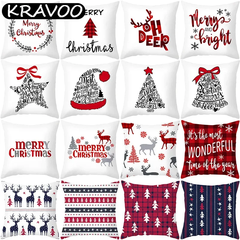 

Christmas Cushion Cover Pillow Case Merry Decorations For Home Xmas Christmas Ornaments New Year Gifts 2023 Navidad Funda Cojín