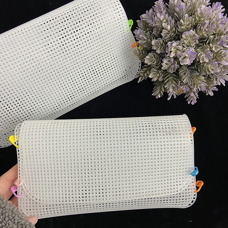 Craft Supplies Plastic Mesh Cloth For Bag Making DIY Handcraft Bags Weaving Material Latch Hook Bags Made Plastic Grid Hook Crafts Accessories