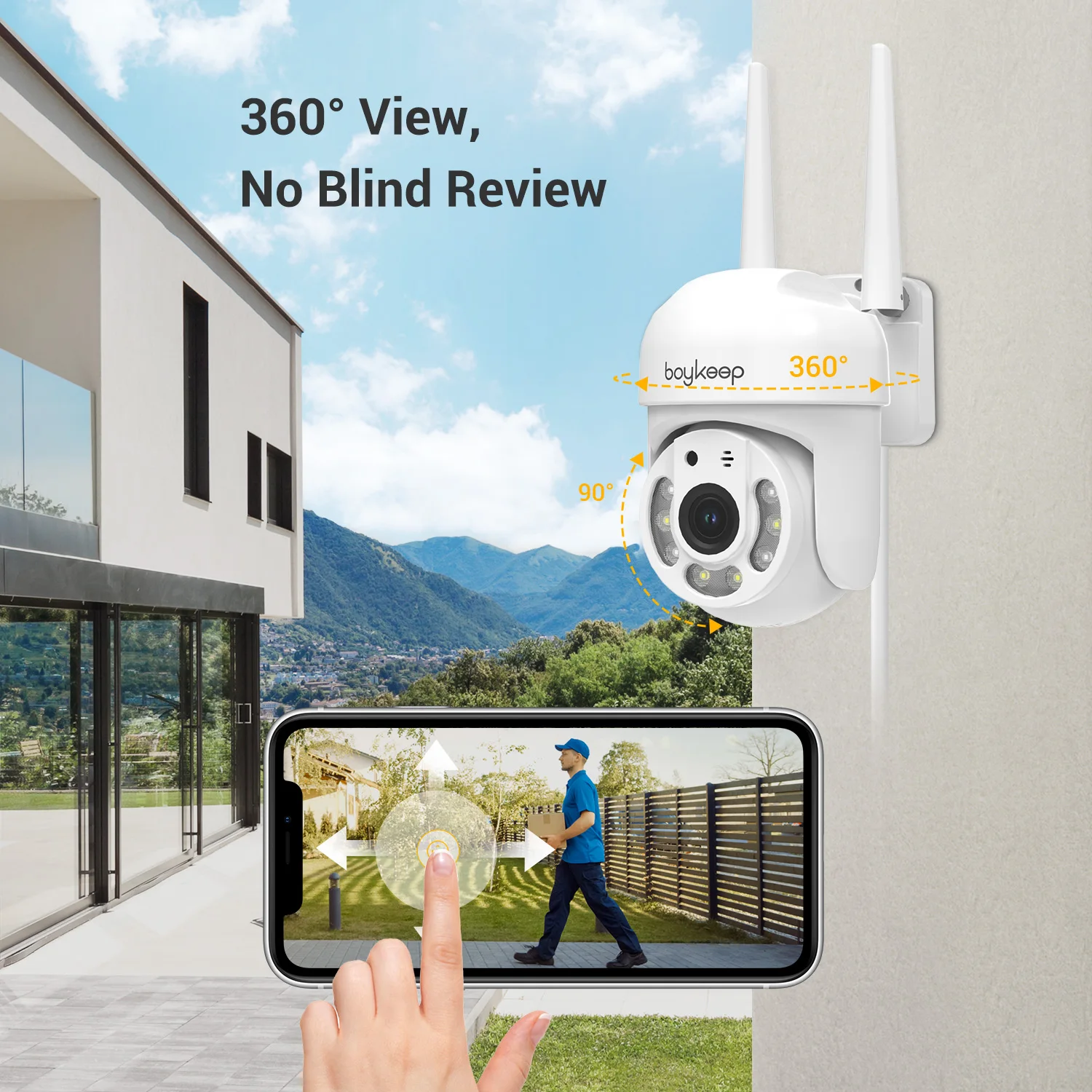 Boykeep-屋外ホームセキュリティカメラ、モーション検出、追跡、カラー