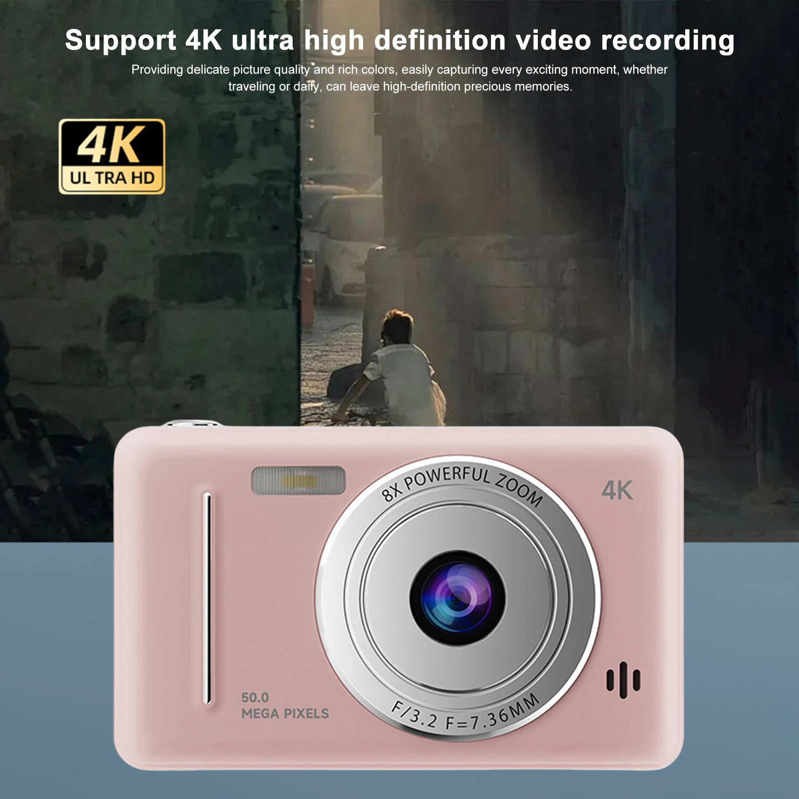 4K HD 디지털 카메라 자동 초점 휴대용 포인트 앤 슛 카메라 초보자 사진 촬영용 다목적 비디오 녹화 캠코더