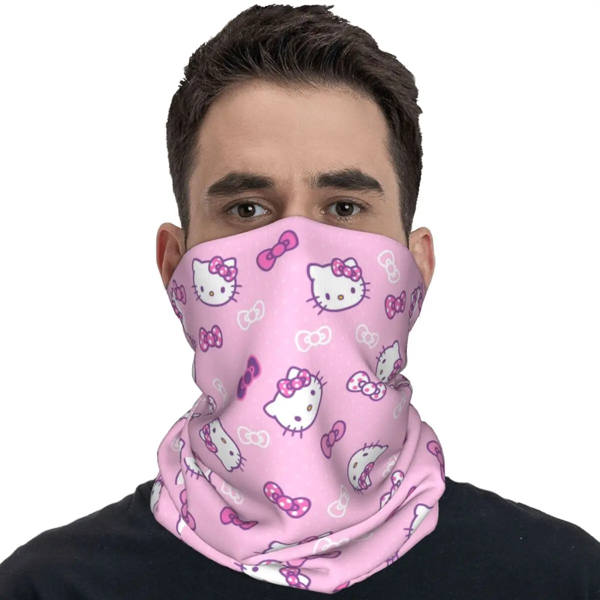 Hello Kitty Bandana Bicycle Mask Outdoor Sports Anti-UV Balaclava Printed Neck Warmer Tactical Mask cycling bandana neck wrap neck gaiter bandana neck cover multifunctional bandana