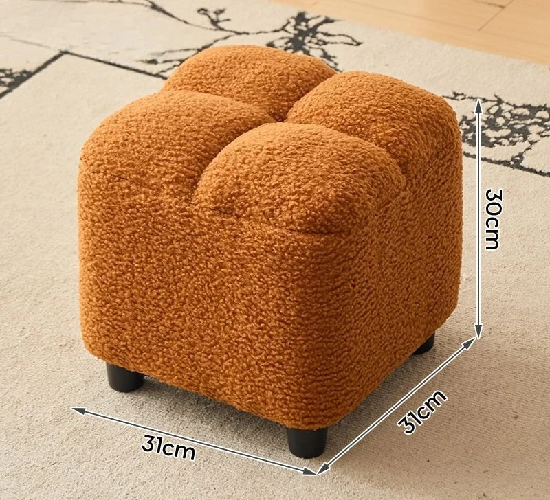 כסא אחסון ביתי כסא נמוך כבשים כסא ספה פליז חדש סיני קרם רוח ספסל ישיבה רגליים לדלת שינוי נעליים