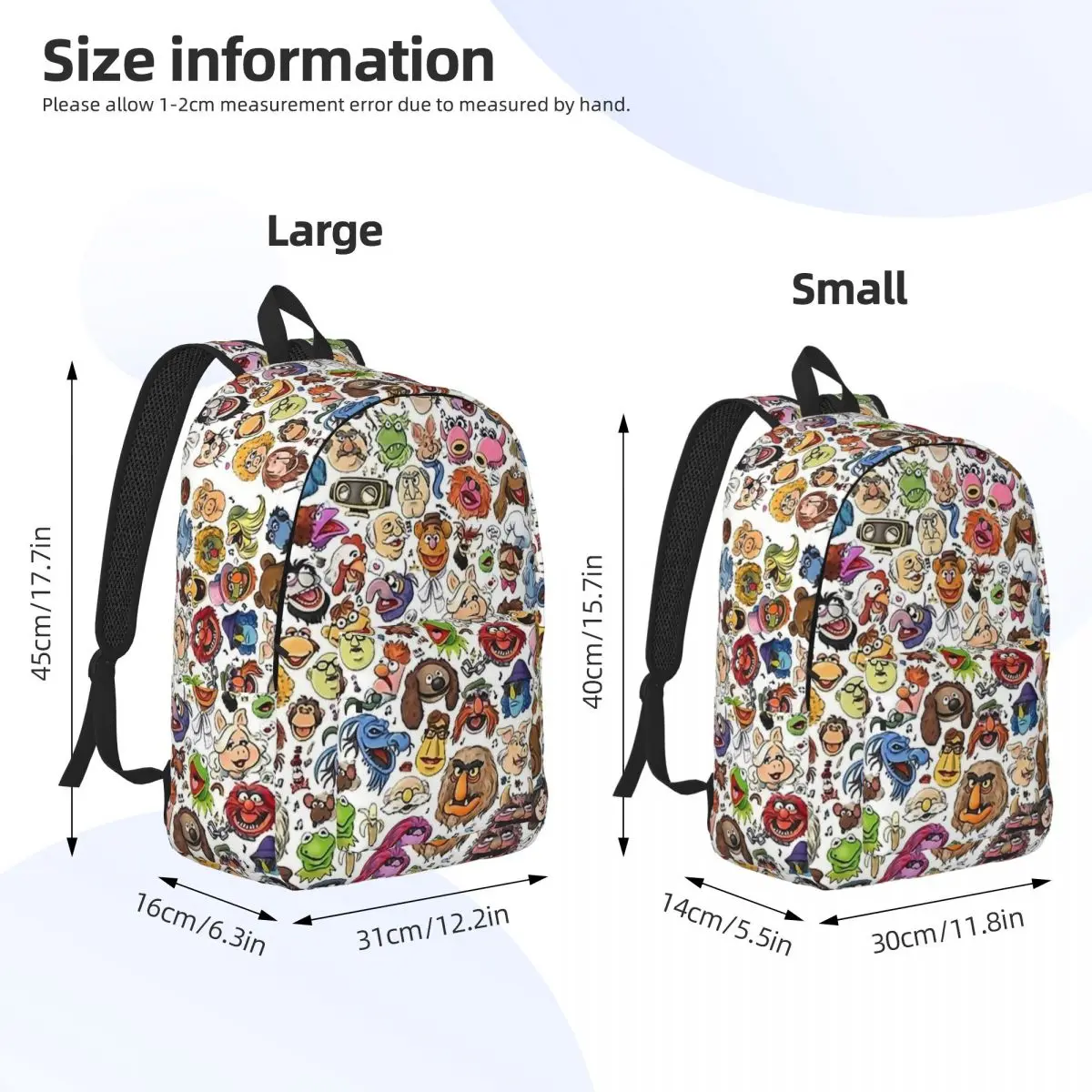 Its Time To Light The Lights Muppets Kermit Cartoon Backpack Middle High College School Student Book Bags Teens Daypack Gift 6