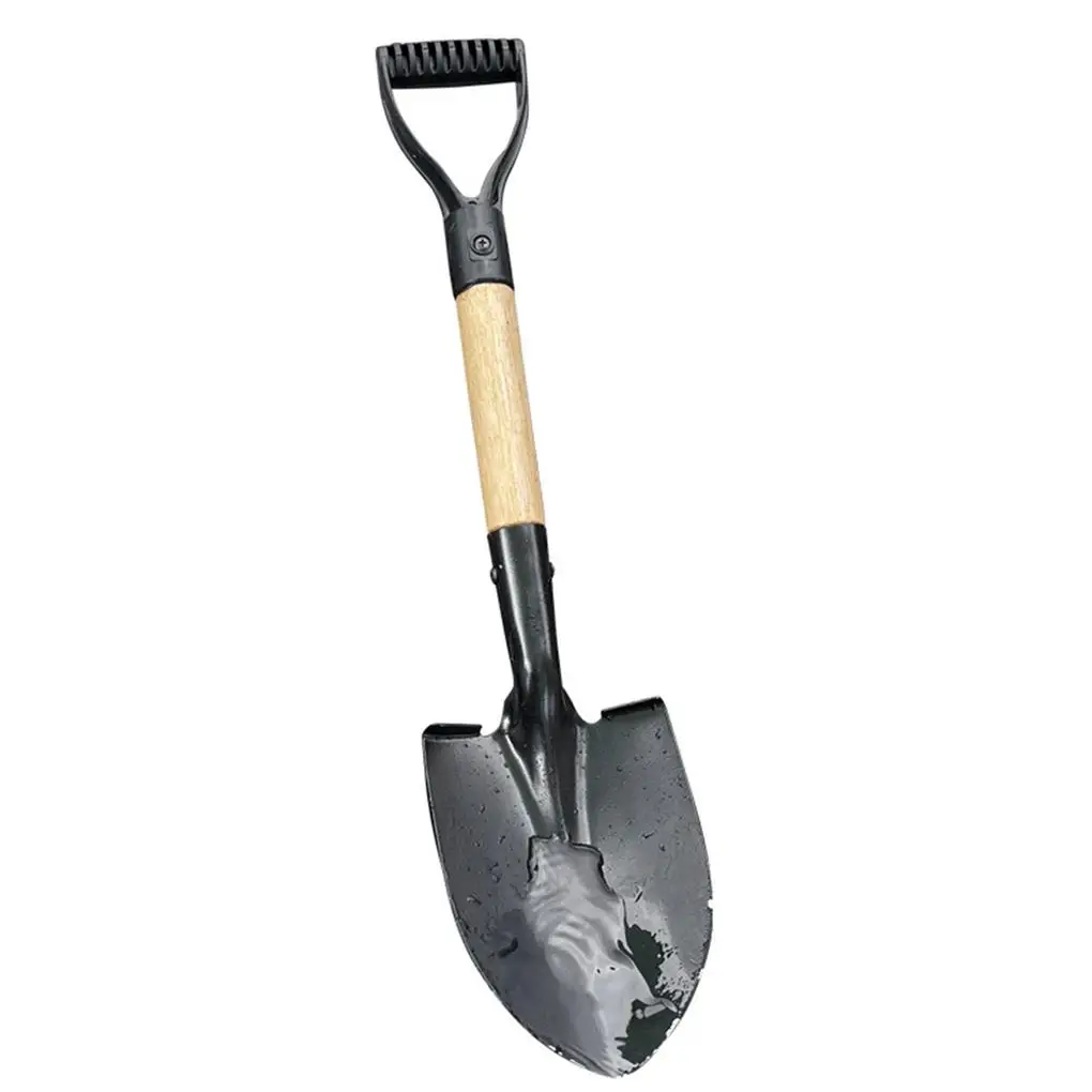 Digging Shovel D Wood Handle Anti-skidding Shovels Trowel Rustproof Garden Scoop Coated Surface Camping Outdoor Large 5