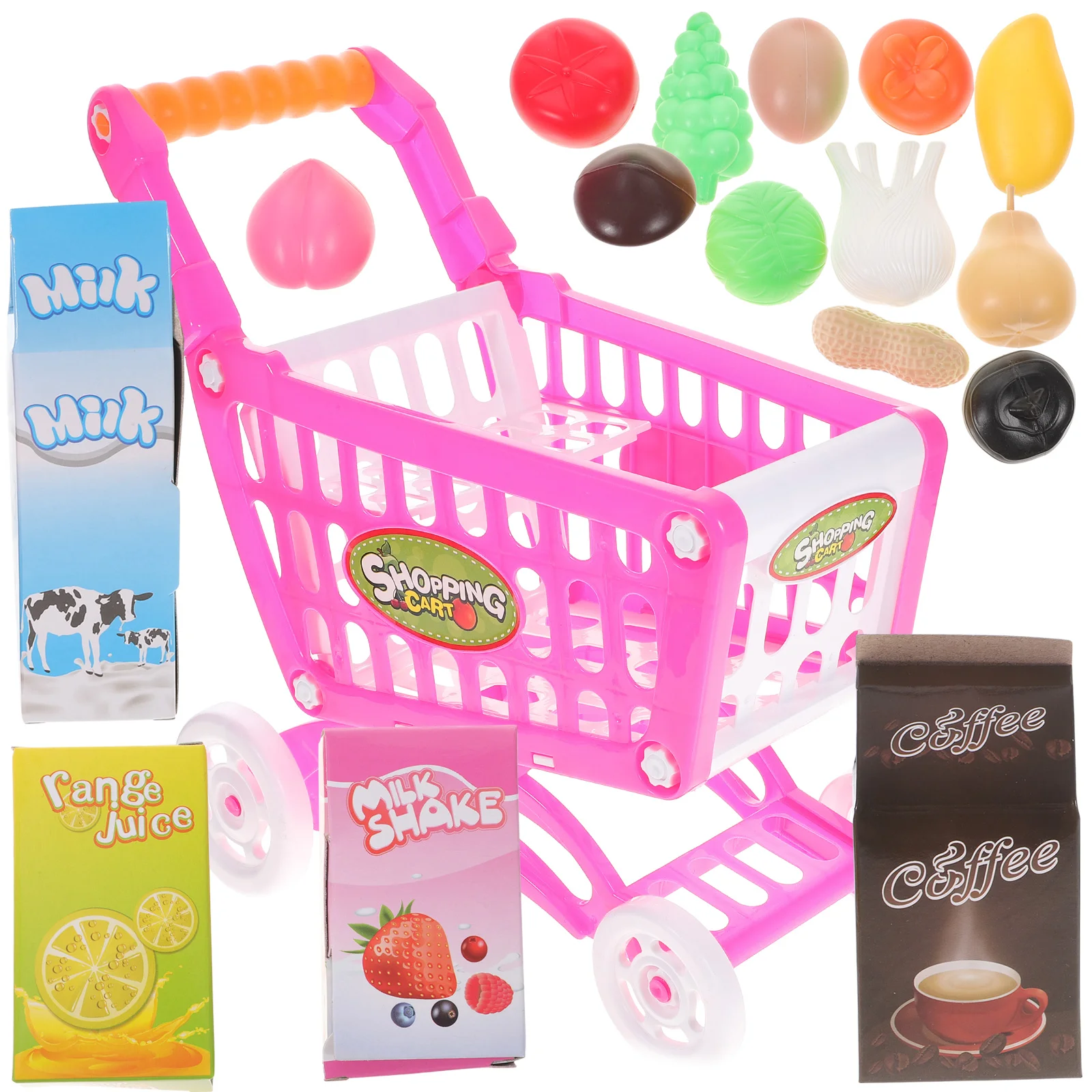 

Toddler Assemble Shopping Cart Simulation Supermarket Shopping Cart Educational Toys Baby Walker Infant Stroller Trolley Food