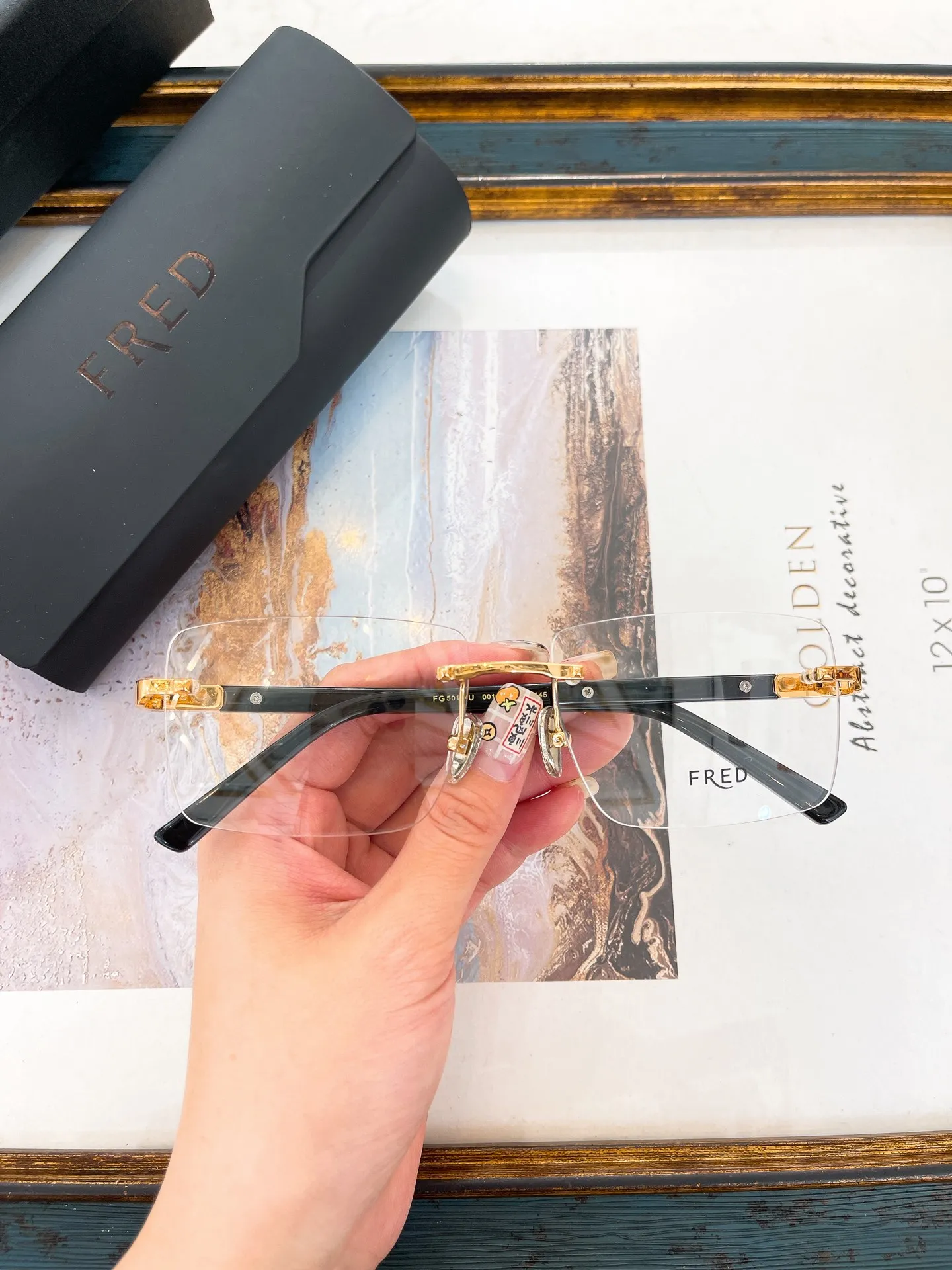 

TOM FRED GOLD PLATED FG50154U Classic Business Transparent Lenses Men Sunglasses Fashion Luxury Leisure Women Couple Eyewear