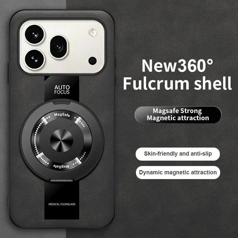 Magnetic Retro Leather Soft Case with Kickstand Ring Cover