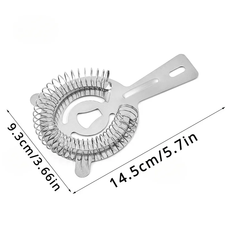 Bar Cocktail Strainer Stainless Steel Ice Filter Sprung Strainer Deluxe Mixed Drink Colander Filter Bar Accessories Cocktail Shaker Strainer