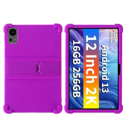 Shockproof Silicone Stand Shell for 12 - inch Tablets - Enhanced Protection & Versatile Use (PURPLE)