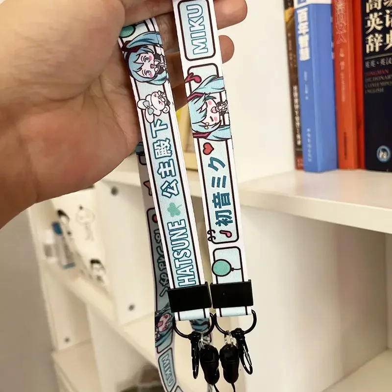 Anime Cute Girl Heart Ins Style Hatsune Miku Mobile Phone Lanyard Hanging Neck Rope Short Wrist Ropes U Disk Key Anti-lost Ropes