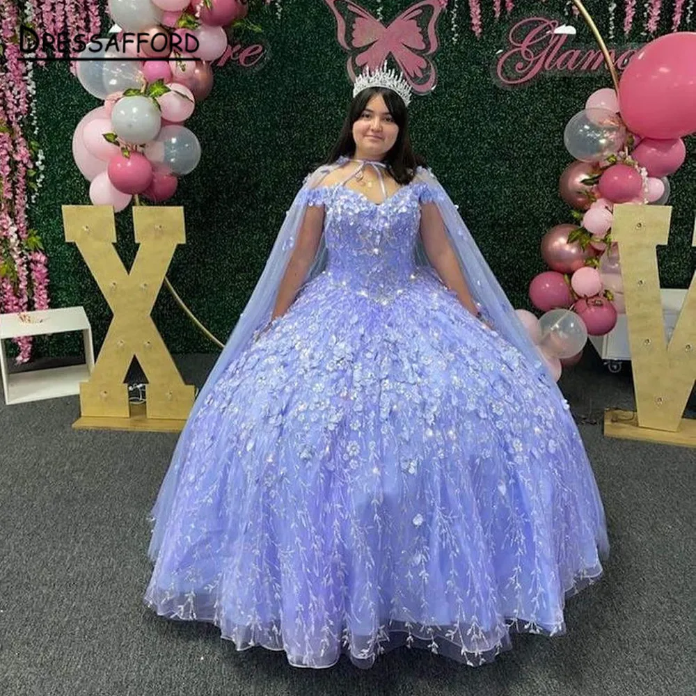 

Бальное платье Quinceanera, пышный сиреневый Лавандовый корсет на шнуровке, платье на спине 15 лет, женское платье