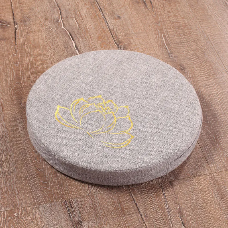 1PC Meditate Meditation PEP Hard Texture Linen Round Backrest Pillow Cushion Washable Yoga Floor Mat 40x6cm 