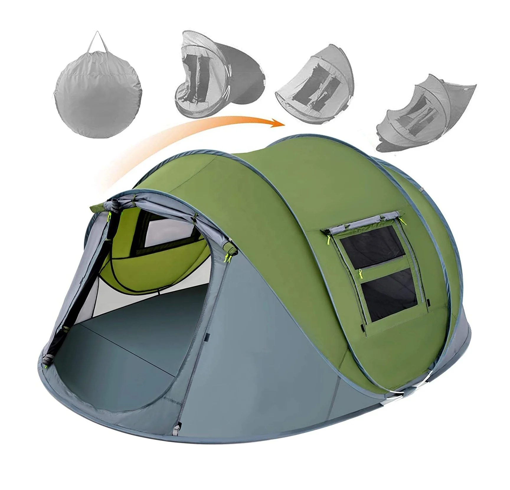 

YOUSKY 4 Person Easy Pop Up Tent Waterproof Automatic Setup 2 Doors-Instant Family Tents for Camping Hiking & Traveling