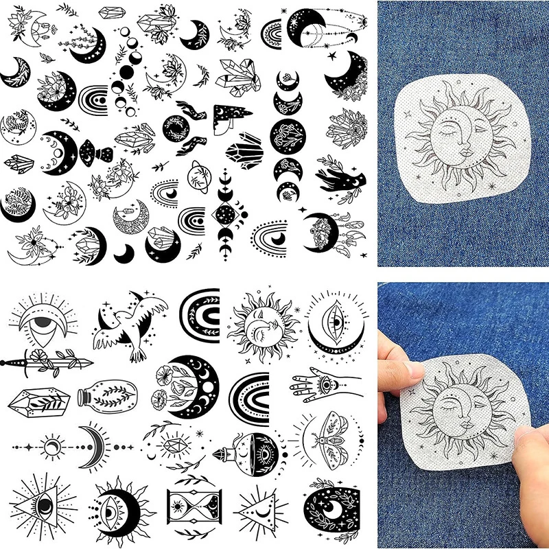 10sheets Blank Printable Hand Embroidery Pattern Stick and Stitch  Stabilizer Transfer Patch Paper Trendy for Clothes 200x300mm
